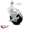 Service Caster 4 Inch Hard Rubber Wheel Swivel 12mm Threaded Stem Caster with Brake SCC SCC-TS20S414-HRS-TLB-M1215 - alternate 3